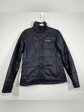 Columbia Coat Quilted Puffer Jacket Weather Resistant Omni-Heat Black Women Med